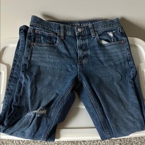 American Eagle Blue Distressed Jeans 90s Skinny Size 4 Regular